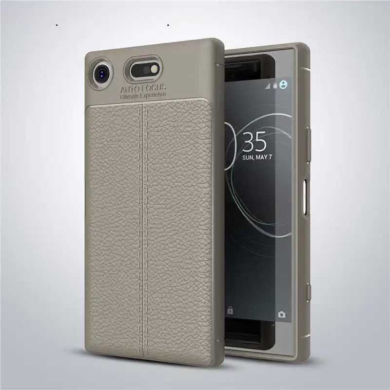 Mokoemi Личи шаблон Ударопрочный Мягкий 4," для Sony Xperia XZ1 компактный чехол для Sony Xperia XZ1 компактный чехол для сотового телефона - Цвет: Gray