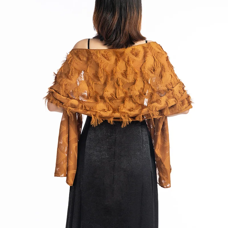 Элегантный женский шарф свадебная шаль с кисточками для невесты палантины