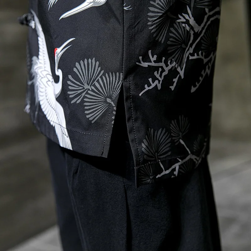 Традиционная китайская одежда для мужчин Чонсам с принтом Журавля Шанхай Tang