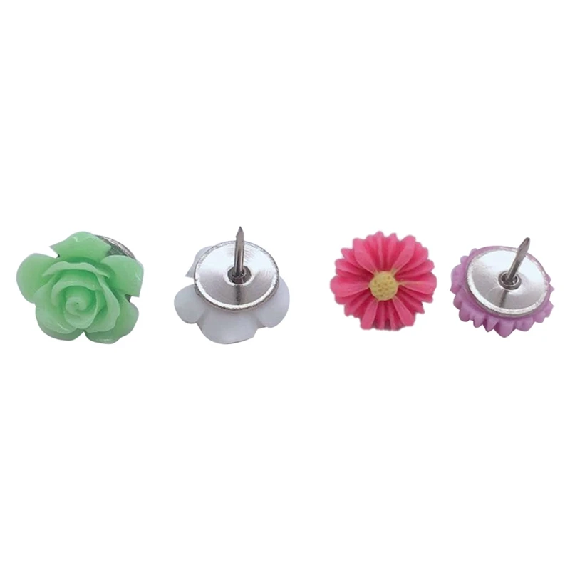 

30Pcs Creative Resin Flower Thumbtacks Thumbtack Cork Board Nail