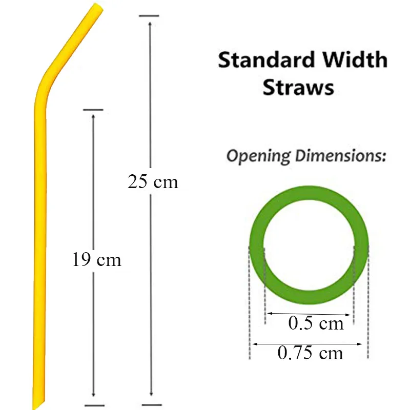 Многоразовые силиконовые соломинки гибкие легко моющиеся с 2 чистящими щетками