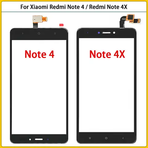Сенсорная панель для Xiaomi Redmi Note4 Note 4X, сенсорный экран с дигитайзером для Redmi Note 4, сменный передний стеклянный объектив с ЖК-дисплеем