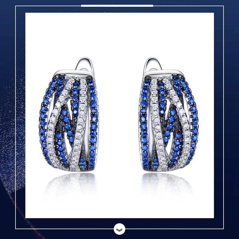 

Jewelry Sapphire Clip-on Earrings Women's Party Wedding Gifts Sterling Silver Earrings Fine Jewelry