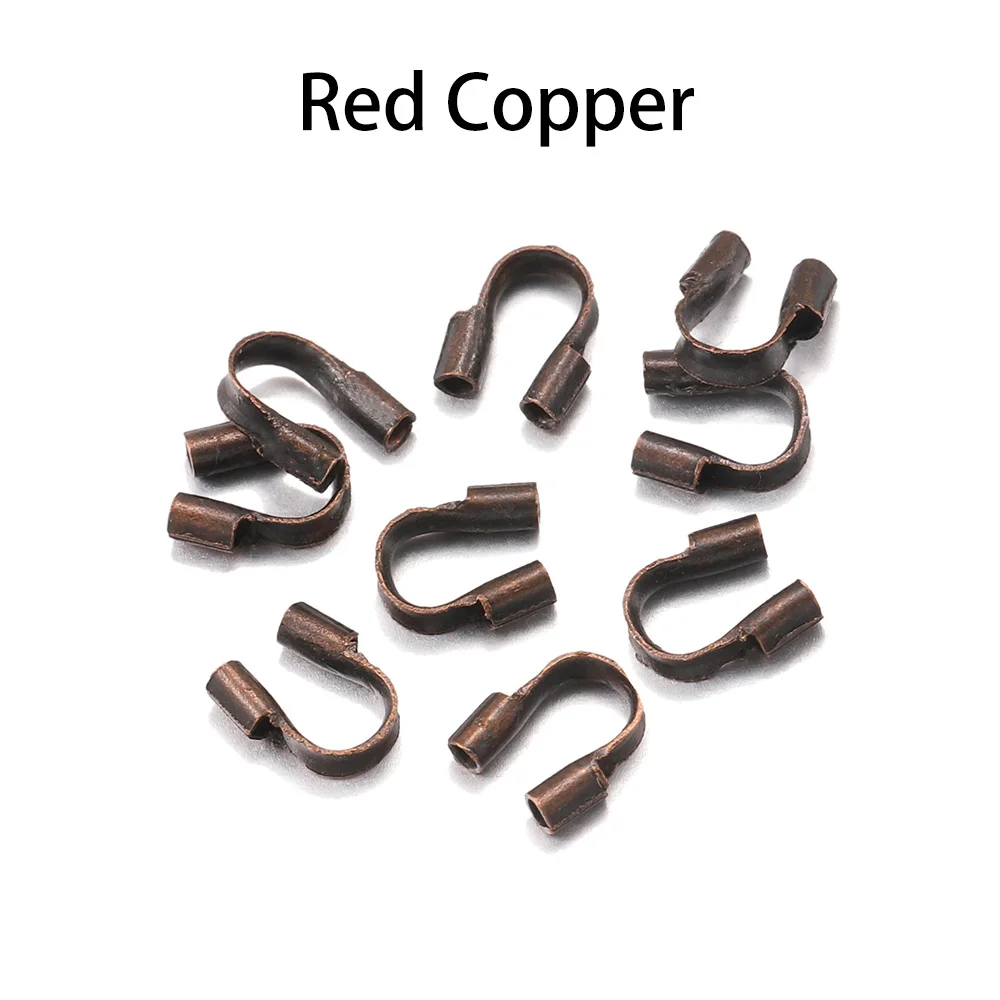 Red Copper 100 шт./лот 4,5x4 мм Провода Протекторы Провода Guardian Защитные Петли U аксессуары определенной формы застежки разъем для изготовления ювелирных изделий - Цвет: Red Copper