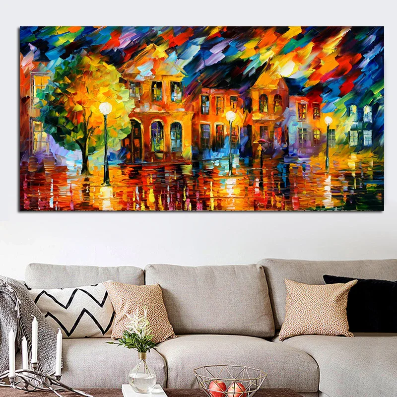 Картина маслом на холсте Абстрактная картина канвас картины дождь освещение для