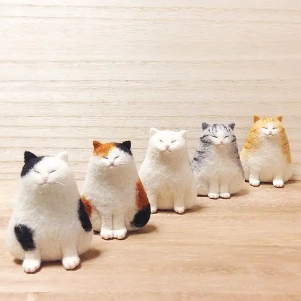 Япония DIY ручной работы lover Cat Kitty шерсть иглы для валяния комплект Модные украшения дома иглы Feltro животных