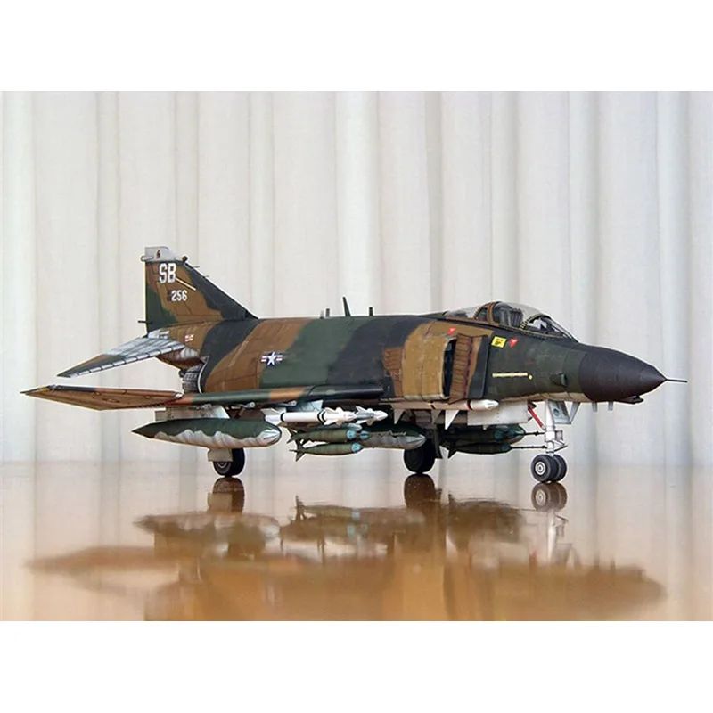 1:33 USA F-4B Ghost Fighter MiG Aircraft DIY 3D Paper Card Model Building Sets Construction Toys Educational Toys 54*34cm