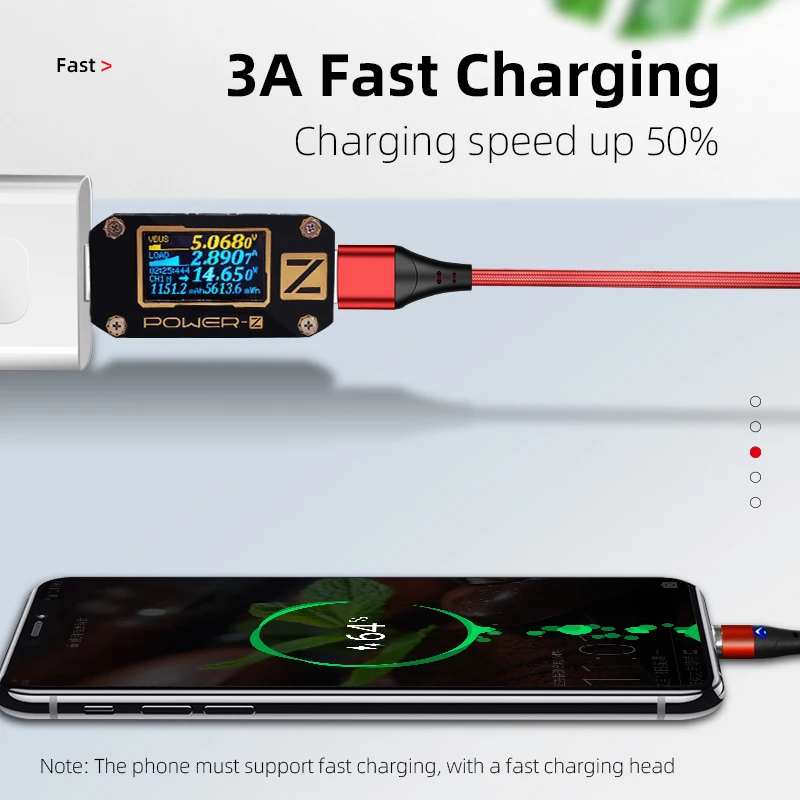5A Super Fast Charge Magnetic Charging USB C Cable Micro Type Cord Phone Charger Wire Magnet 360 Degree Rotate | Мобильные телефоны