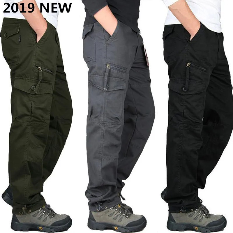 2019NEW зимние прочные брюки карго брюки SWAT армейские многофункциональные карманы брюки тренировочные комбинезоны Для мужчин хлопок одежда больших размеров, брюки с начесом, Размеры 3xL
