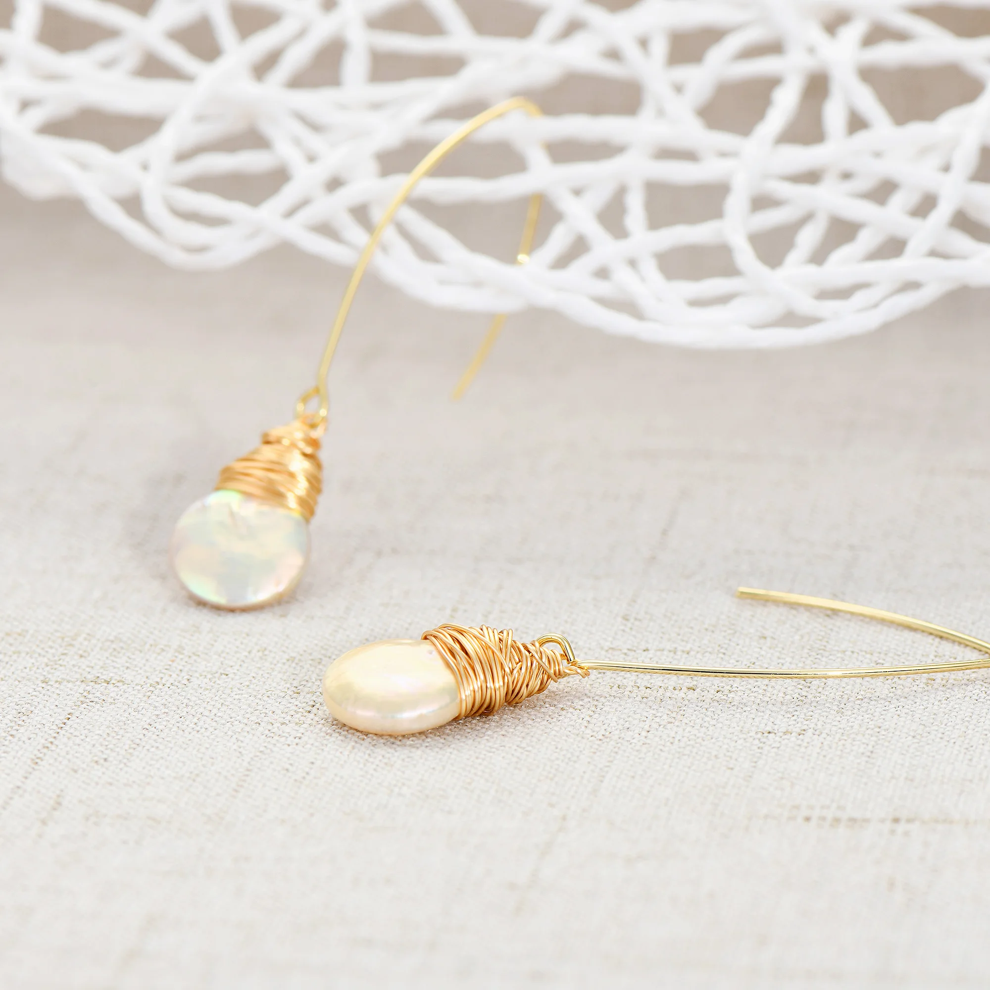 

Viennois Irregular Genuine Freshwater Pearl Earring Brass with Gold filled Drop Earring For Women Jewelry 2020