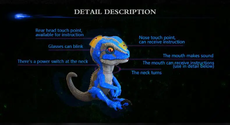 Креативная Velociraptor фигурка, Электрический динозавр, домашние животные, игрушка для кончика пальца динозавра, Умная игрушка, электронный питомец, модель динозавра