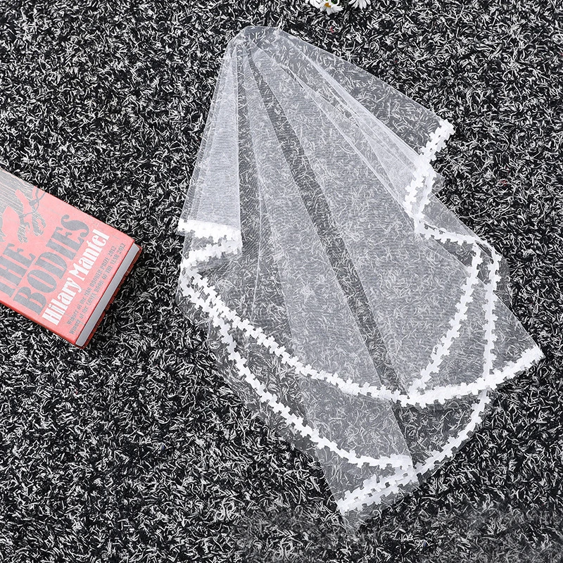 Свадебные аксессуары белая вуаль один слой модная кружевная платье для девочек