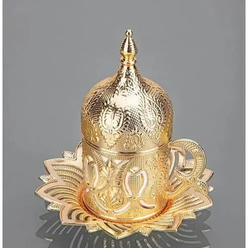 

TURKISH COFFEE GOLD PATTERNED CUP SX PERSONALTY TWENTY FOUR PIECES COFFEE SET