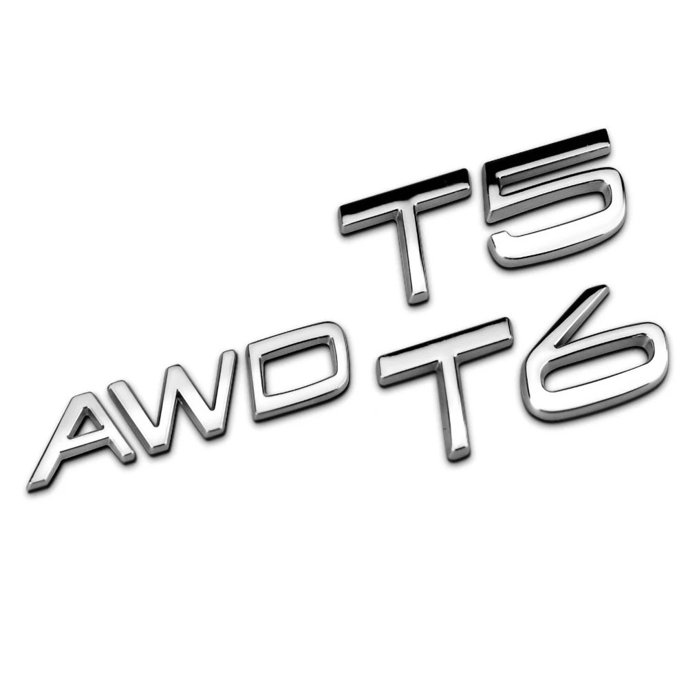 Металлическая 3d наклейка T5 T6 T8 AWD с буквенным логотипом для VOLVO XC40 XC60 XC90 S60 S90 V60 V70