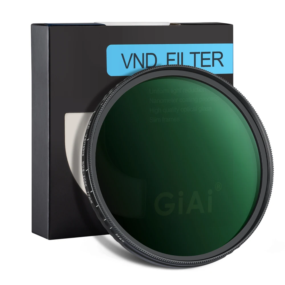 

GiAi ND8 To ND2000 Neutral Density Camera Lens Variable ND Filter 82mm 77mm 72mm 67mm 62mm 58mm 55mm 52mm
