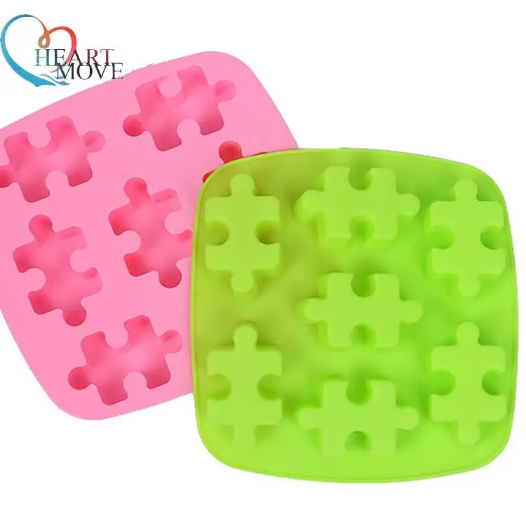

7 Puzzles Shape DIY Cookies Soap Chocolate Jelly Bakeware Silicone Mold Silicone Mallen Voor Taart Decoraties Baking Tool 9514