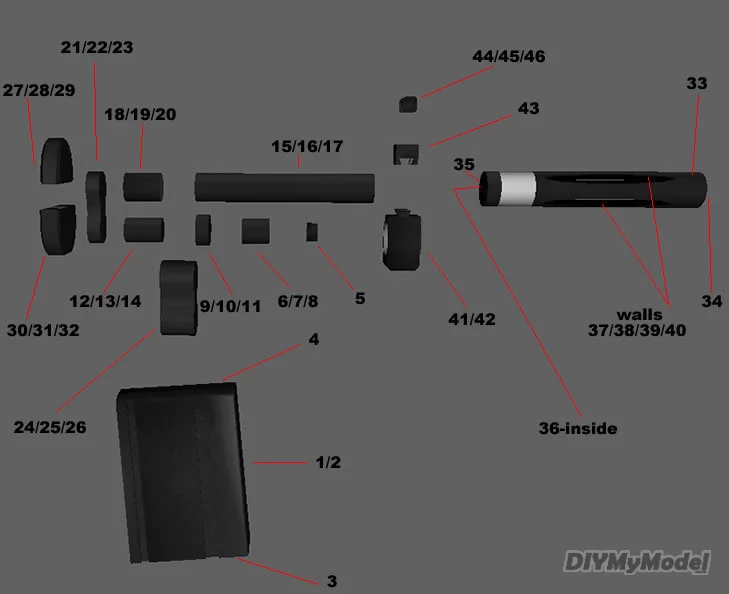 DIYMyModeI-modelo de papel de M-14, no se puede lanzar, Manual, artesanal, 1:1-5