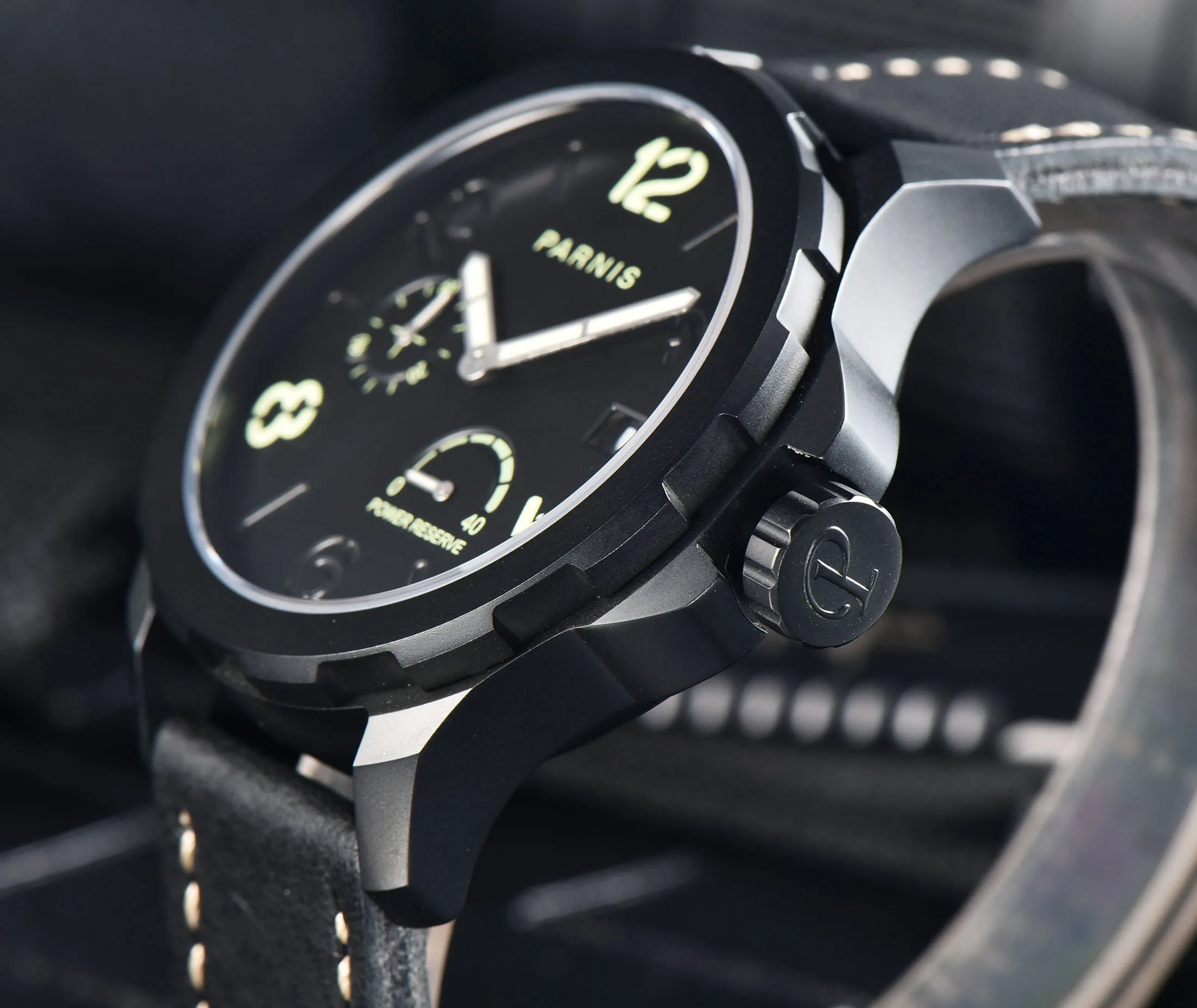 Новые мужские часы Parnis 44 мм автоматические механические с запасом мощности