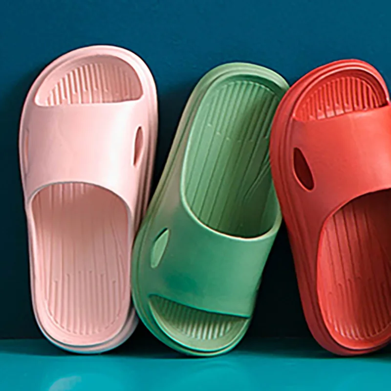 

Dropshipping Indoor Comfortable Soft Slippers Men Women Non-slip Bathroom Home Shoes Flat EVA Thick Sole Slides Women's Sandals