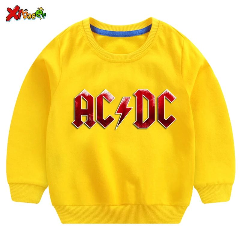 kids sweatshirts toddler boys sweatshirts autumn ACDC Kids fashion Sweatshirt white baby girl Cotton Pullover cute long sleeves - Цвет: sweatshirt yellow