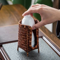 japanese style cup holder liqueur glass storage basket hand woven bamboo teacup storage box household teaceremony accessories
