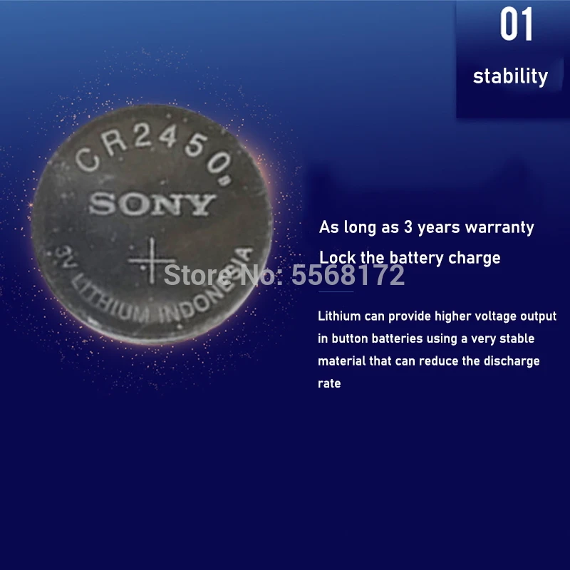 Кнопочные батарейки SONY CR2450 3 в 4 шт. Литиевые Батарейки CR 2450 для часов