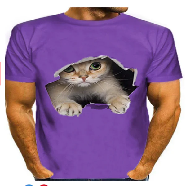 

3D Весенняя футболка с рисунком и Новинка осени кошка в стиле хип-хоп Харадзюку футболка высокого качества впитывает пот Абсорбент Футболка ...