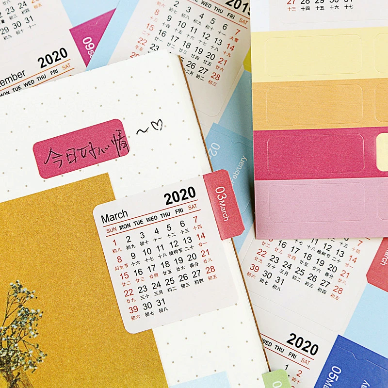 Год, наклейки на календарь, Закладка-индекс, планировщик, Bullet Journal, аксессуары, декоративные наклейки, этикетка, календарь, канцелярские товары, 2 шт