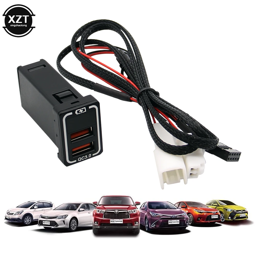Универсальный QC3.0 Зарядное устройство с двумя портами USB Порты и разъёмы 12-24V