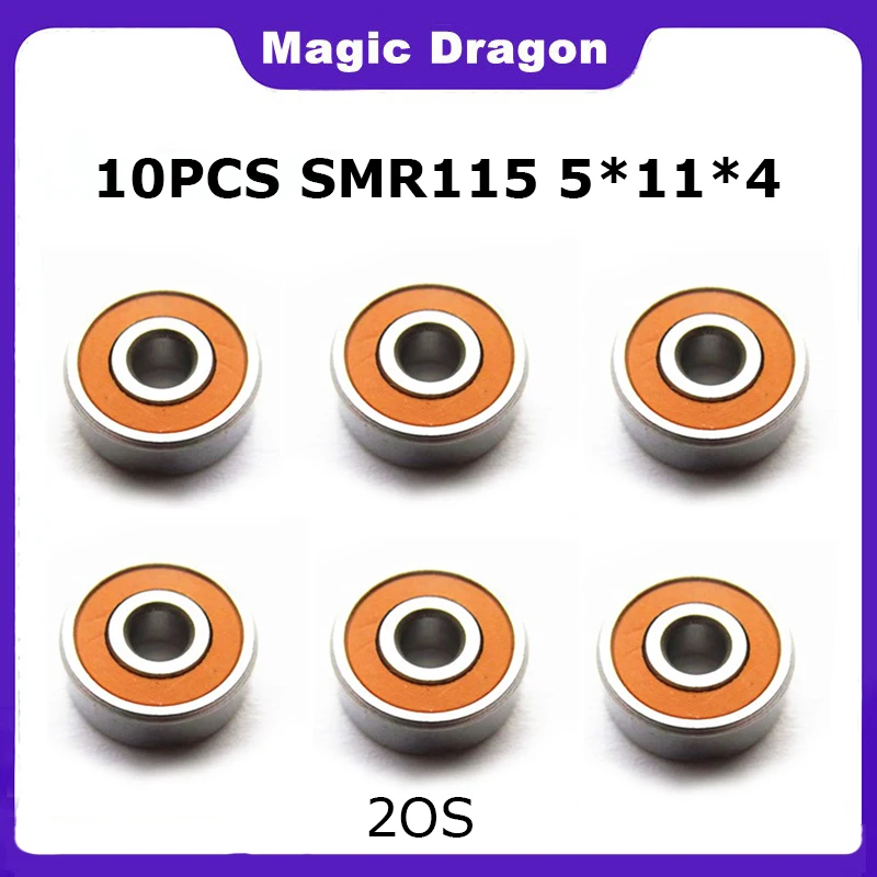 High quality 5PCS/10PCS ABEC-7 SMR115 COOL RED SEALS 5x11x4mm 2OS CB Stainless Steel Hybrid Ceramic Fishing Reel Bearings NEW