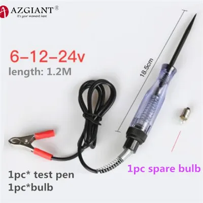 1 pen 1 bulb 6 в, 12 В, 24 В, многофункциональная автомобильная схема, тестовая ручка, электрика, инструмент для ремонта, автомобильный светильник, лампа, тест напряжения - Цвет: 1 pen 1 bulb
