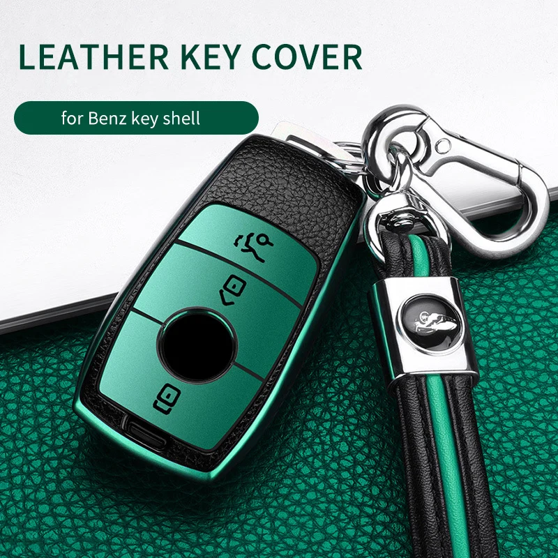 

Leather Key Cover Case for Mercedes-Benz A C E S Class E300L C260L A200 GLA200 GLC260l High-end All-inclusive Shell