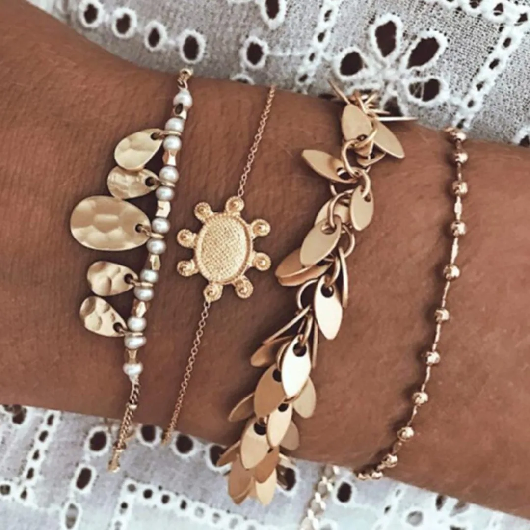 4 шт./компл. браслет с кисточками винтажные модные браслеты манжеты цветами и