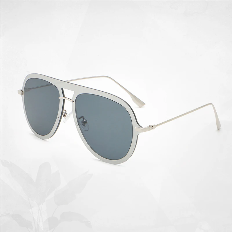 New Vintage Rimless Pilot Sunglasses Women Men Retro Fashion Sun Glasses Trendy Lady Luxury Brand Eyewear Men Silver Gray Shades