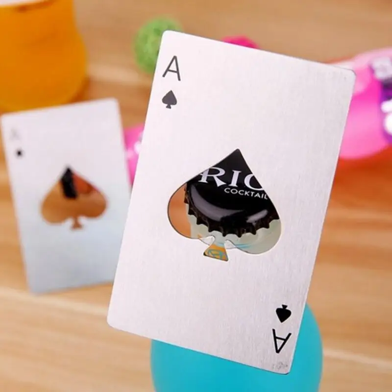 1 шт. покерная черная/Серебристая открывалка для пивных бутылок открывашка из