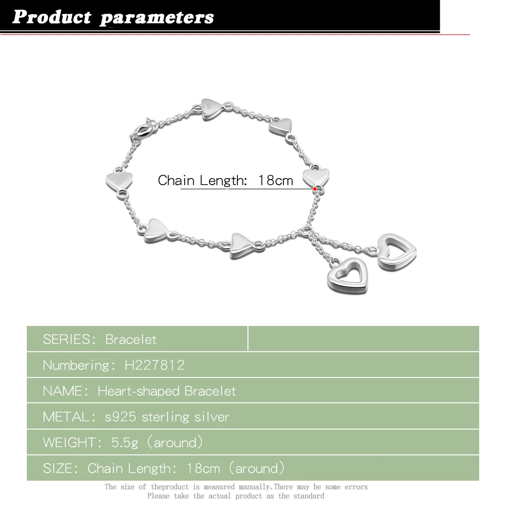 Минималистичный сексуальный браслет в форме сердца из стерлингового серебра 925
