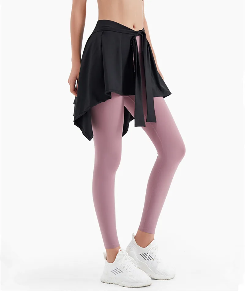 One Piece Women Tennis Skirt Running Golf Ballet Dancing Sports Hip Cover With Elestic Bandage Yoga Skort Fitness Gym Sportswear