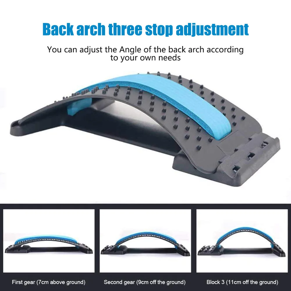

3 Level Magic Back Spine Lumbar Support Muscle Stretcher Acupuncture Relief Back Stretcher Gym Fitness Body Building Accessories