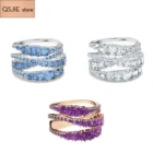 2021 модные ювелирные изделия высокого качества SWA новый стиль, Очаровательная витая Геометрическая леди изысканное кольцо