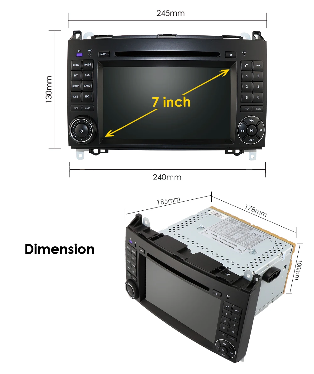2din автомобильное радио для машины DVD мультимедиа для Mercedes Benz A-Class W169 B-Class W245 B200 V-Class W639 Vito Viano W906 Sprinter 2500