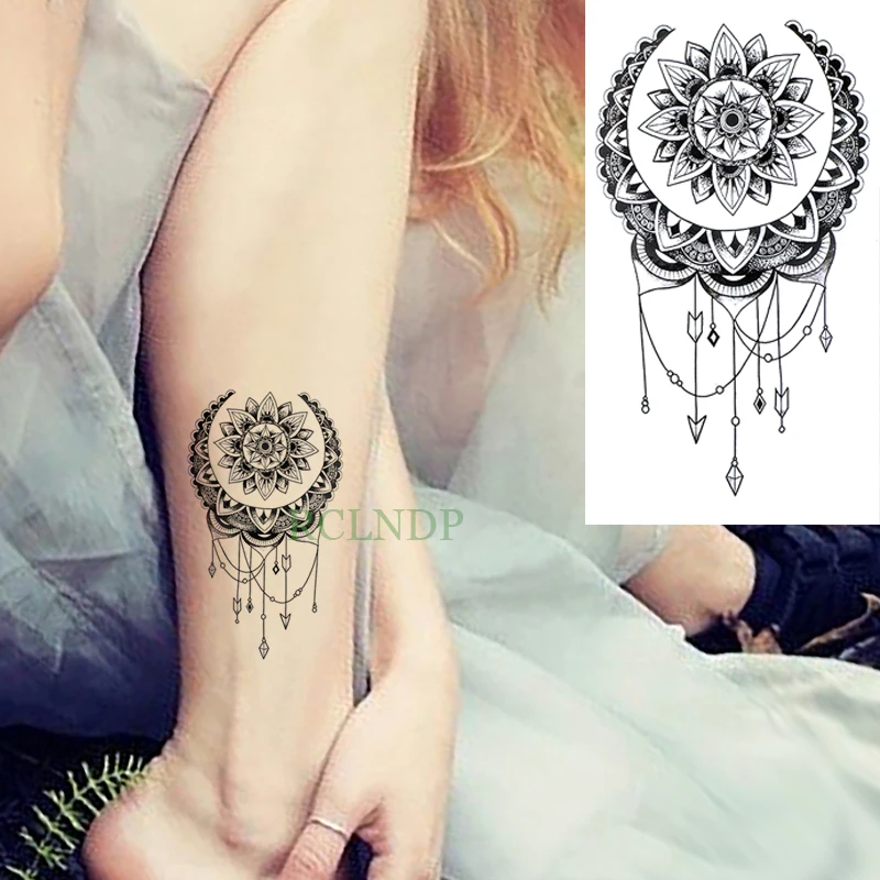 Водонепроницаемые временные тату-наклейки Лотос Тотем Ловец снов поддельные