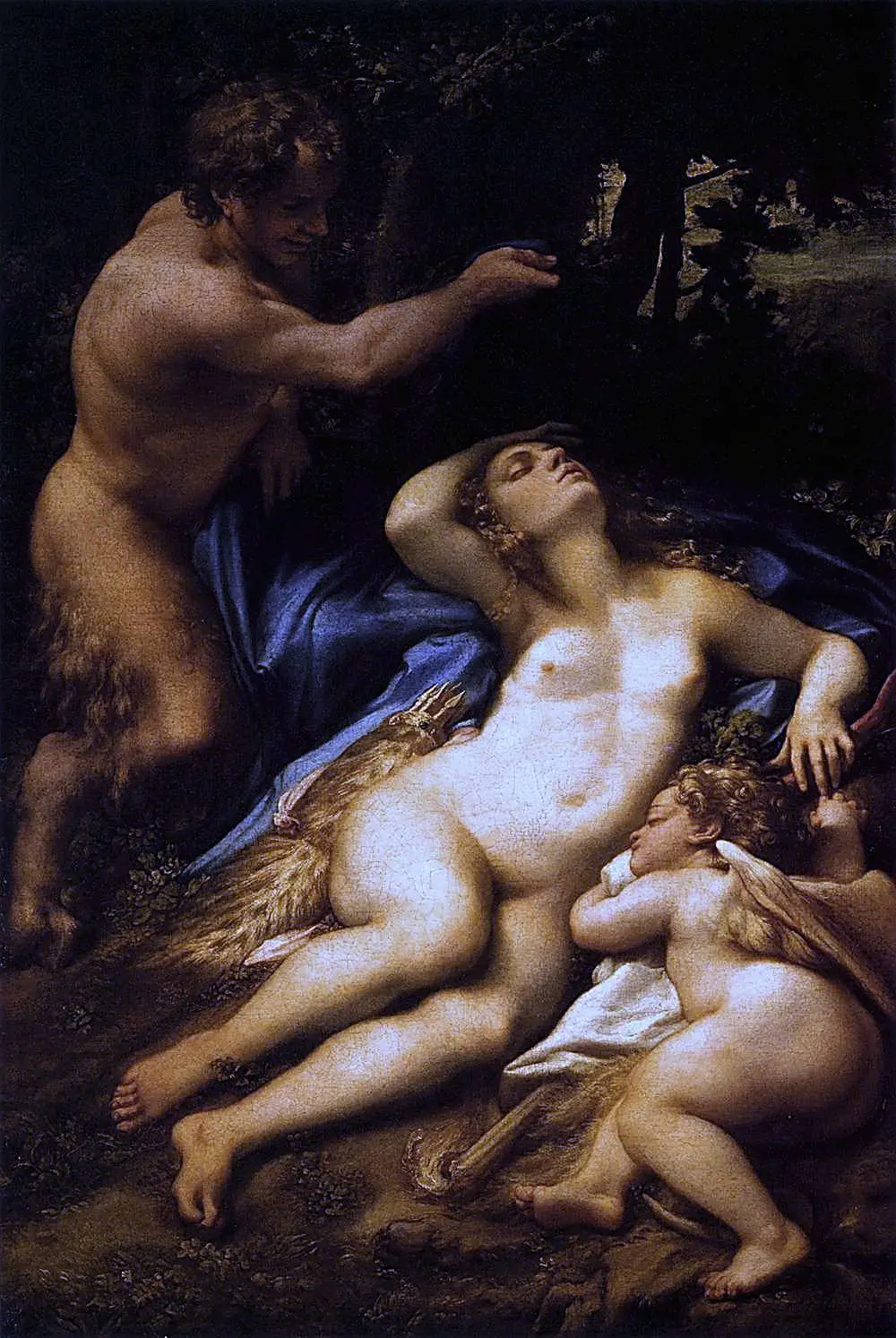 Ручная роспись Caravaggio репродукция venus satyr Купидон | Дом и сад