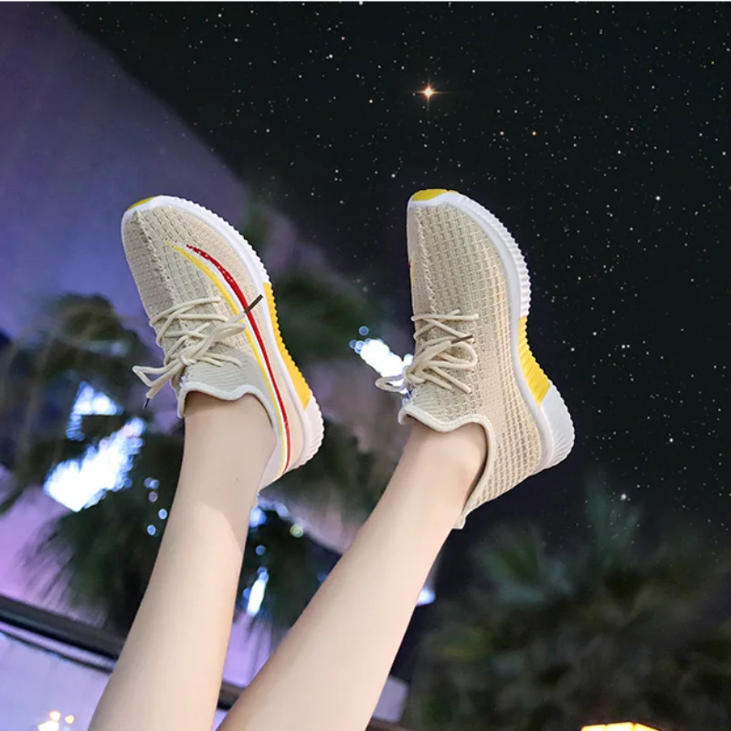 

Women Spring Breathable Fashion Sneakers Light Women's Casual Footwear Vulcanized Shoes Lace Up Comfort Flats Walking Shoes