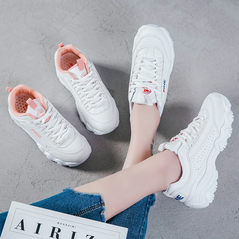 2019 г. новая летняя женская спортивная обувь кожаная в Корейском стиле маленькие