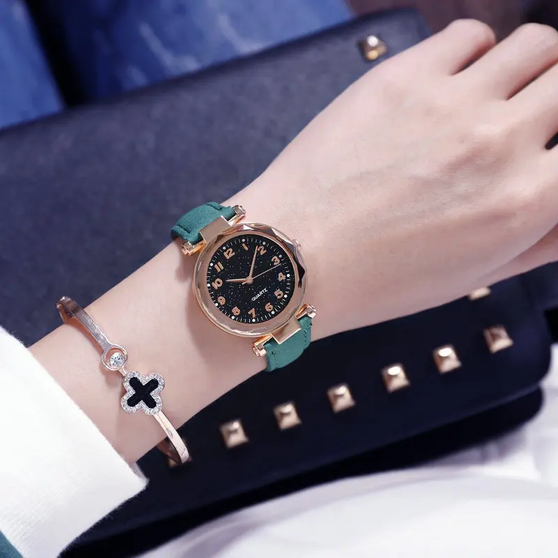 Luxury Womens Bracelets Watches 2019 Best Sell Star Sky Dial Clock Fashion Rose Gold Ladies Quartz Wristwatches relogio feminino | Наручные