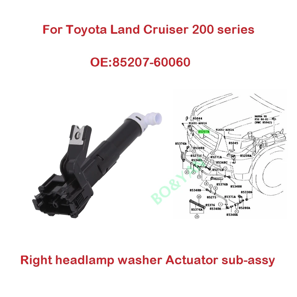 

Car Headlight Washer Nozzel For Toyota Land Cruiser GRJ200 URJ200 VRJ200 2012-2016 Actuator sub-assy headlamp washer 8520760060