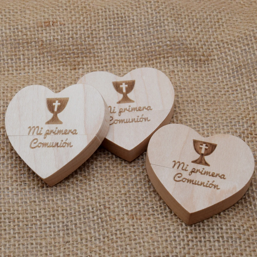 Usb флеш-накопитель в деревянном корпусе с сердечками love + box на заказ 4 ГБ 8 16 32 64 usb 2 0
