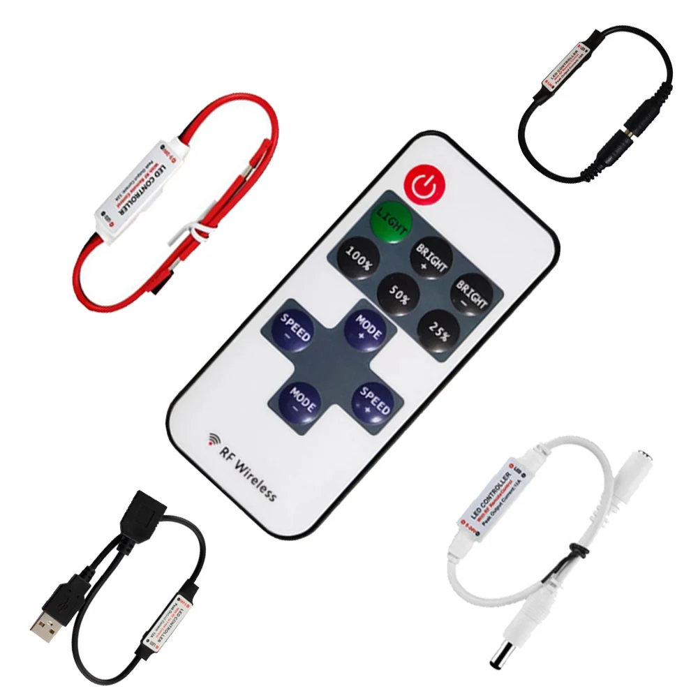 Мини 11 кнопками RF Беспроводной пульт дистанционного управления для светодиодных