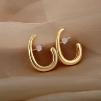 minimalist stainless steel hook earrings for women s925 exaggeration earring pin aesthetic jewelry gothic accessories gifts