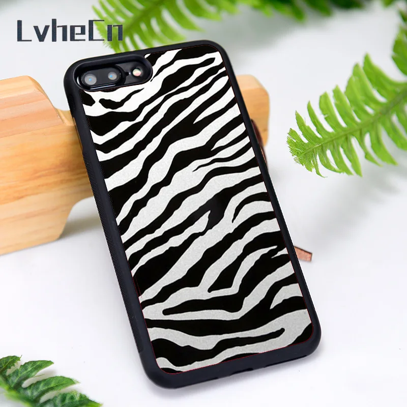 LvheCn силиконовый резиновый чехол для телефона iPhone 6 6S 7 8 Plus X XS XR 11 12 Mini Pro Max ZEBRA CAMO -